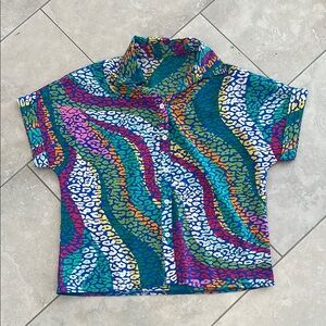 Multicolor leopard Print Button-Up Shirt